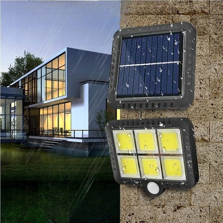 LAMPA SOLARNA Z CZUJNIKIEM RUCH ZMIERZCHU ZEWNĘTRZNA ULICZNA LED COB PILOT