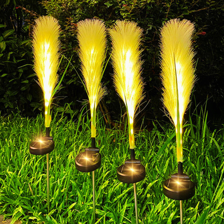 LAMPA OGRODOWA SOLARNA LED TRAWA PAMPASOWA ŚWIETLNA WBIJANA OZDOBA 2 Sztuki