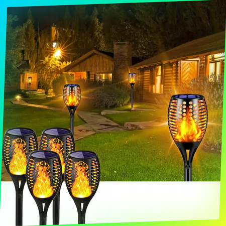 Lampa SOLARNA POCHODNIA LED Lampy Ogrodowe Solarne Ogrodu Wbijana Płomień