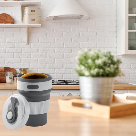 KUBEK SILIKONOWY TURYSTYCZNY ANTYPOŚLIZGOWY NA KAWĘ HERBATĘ DO SAMOCHODU