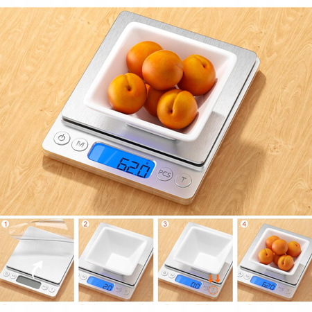 WAGA JUBILERSKA PRECYZYJNA ELEKTRONICZNA LCD 0,01g 500g KUCHENNA DOMOWA