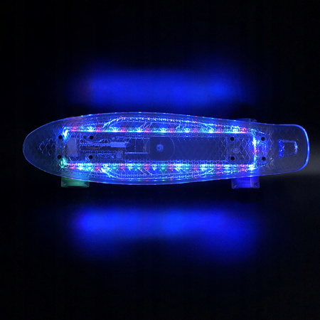 DESKOROLKA FISZKA DESKA KOŁA LED CAŁA ŚWIECĄCA RGB USB FISHBOARD DLA DZIECI