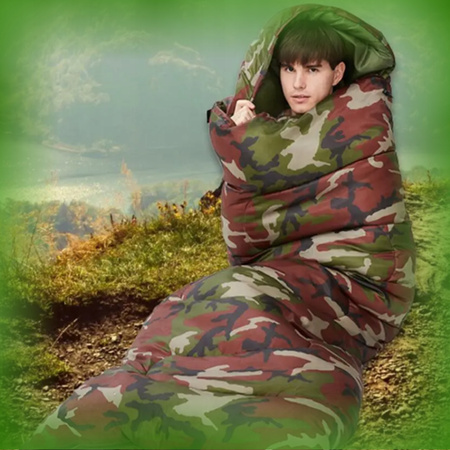 LEKKI ŚPIWÓR TURYSTYCZNY MUMIA KAPTUR 210CM CIEPŁY KOŁDRA + POKROWIEC 2w1