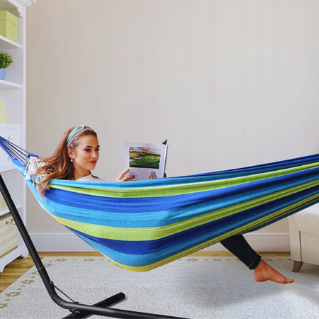 HAMAK OGRODOWY DWUOSOBOWY WZMOCNIONY WISZĄCY TURYSTYCZNY HUŚTAWKA MOCNY