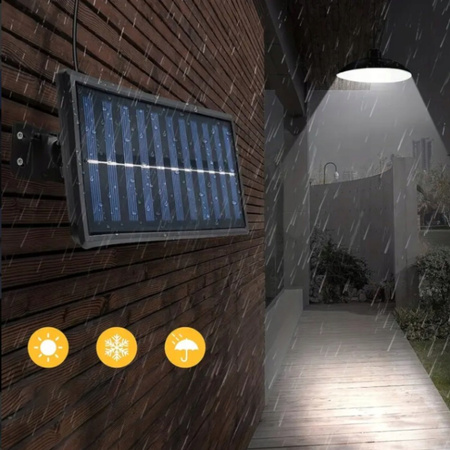 ŻYRANDOL LAMPA SOLARNA LED WISZĄCA SUFITOWA + PILOT OGRODOWA ZEWNĘTRZNA