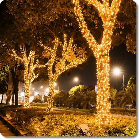 LAMPKI CHOINKOWE 300 LED ZEWNĘTRZNE STAŁE FLASH BIAŁE GRUBY KABEL KURTYNA