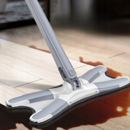 MOP OBROTOWY PŁASKI Z WYCISKACZEM DO CZYSZCZENIA WKŁAD MIKROFIBRA