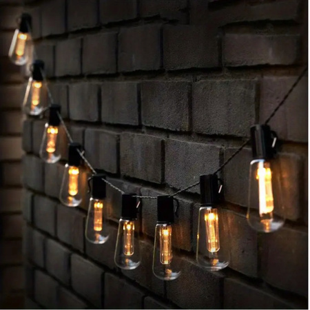 GIRLANDA OGRODOWA SOLARNA ŚWIETLNA 20LED DUŻE ŻARÓWKI KULKI LAMPA DO OGRODU