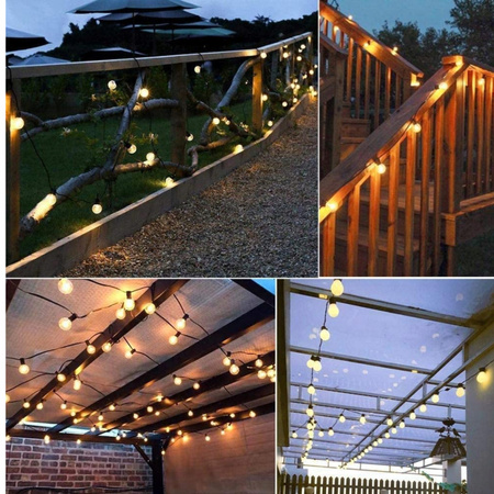 GIRLANDA SOLARNA OGRODOWA ŚWIETLNA 5M 20LED ŻARÓWEK NA BALKON ŁAŃCUCH KULKI