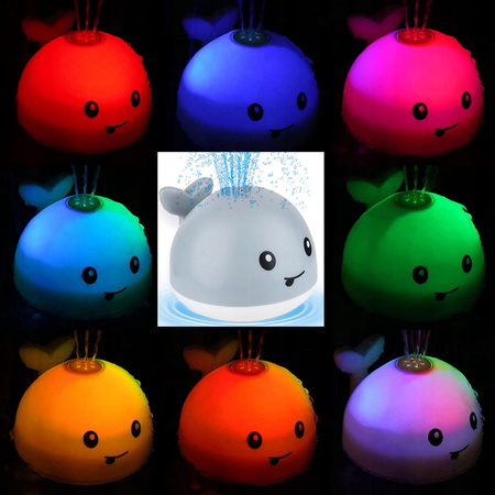 FONTANNA ZABAWKA DO KĄPIELI WODY TRYSKAJĄCY ŚWIECĄCY WIELORYB DLA DZIECI