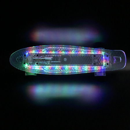 DESKOROLKA FISZKA DESKA KOŁA LED CAŁA ŚWIECĄCA RGB USB FISHBOARD DLA DZIECI