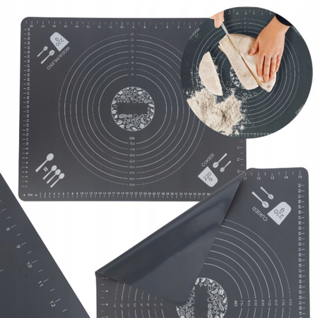 DUŻA STOLNICA SILIKONOWA MATA KUCHENNA PODKŁADKA ANTYPOŚLIZGOWA Z MIARĄ XXL