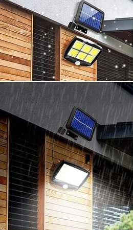 LAMPA SOLARNA Z CZUJNIKIEM RUCH ZMIERZCHU ZEWNĘTRZNA ULICZNA LED COB PILOT