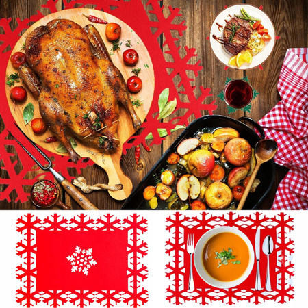 ŚWIĄTECZNE PODKŁADKI Na Stół TALERZE SZTUĆCE POKROWIEC 12szt Ozdoby Prezent