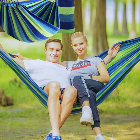 HAMAK OGRODOWY DWUOSOBOWY WZMOCNIONY WISZĄCY TURYSTYCZNY HUŚTAWKA MOCNY