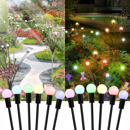 2x LAMPKI SOLARNE LAMPA SOLARNA KULKI LED WBIJANE OGRODOWE KULA DO OGRODU