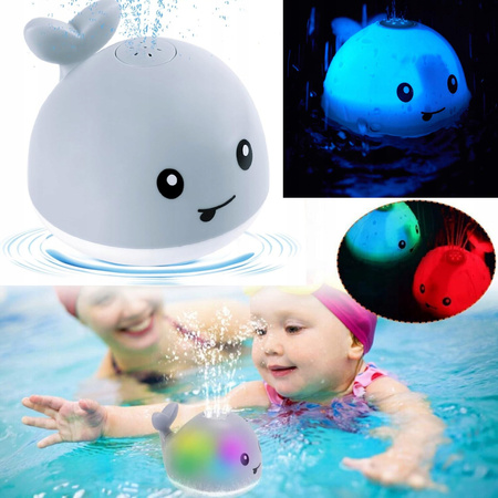 FONTANNA ZABAWKA DO KĄPIELI WODY TRYSKAJĄCY ŚWIECĄCY WIELORYB DLA DZIECI