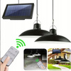 ZESTAW 2x ŻYRANDOL WISZĄCA LAMPA SOLARNA LED PODWÓJNY SUFITOWA PILOT PANEL