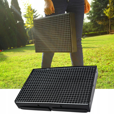 GRILL TURYSTYCZNY PRZENOŚNY WĘGLOWY SKŁADANY BBQ KEMPINGOWY WALIZKA GRIL