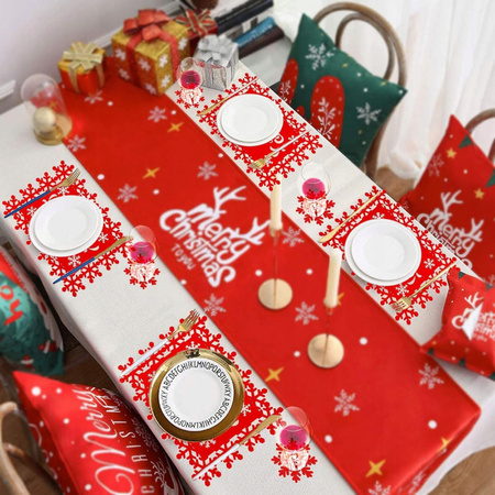 ŚWIĄTECZNE PODKŁADKI Na Stół TALERZE SZTUĆCE POKROWIEC 12szt Ozdoby Prezent