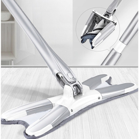 MOP OBROTOWY PŁASKI Z WYCISKACZEM DO CZYSZCZENIA WKŁAD MIKROFIBRA