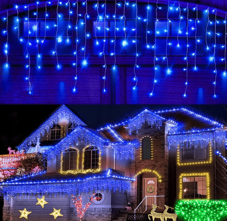SOPLE 500 LED LAMPKI ZEWNĘTRZNE IP44 STAŁE + FLASH KURTYNA ŚWIETLNA BIAŁE