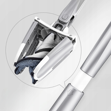 MOP OBROTOWY PŁASKI Z WYCISKACZEM DO CZYSZCZENIA WKŁAD MIKROFIBRA