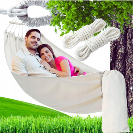 HAMAK OGRODOWY 2 OSOBOWY HUŚTAWKA XXL MOCNY WZMOCNIONY PAŁĄK DUŻY + TORBA