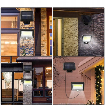 LAMPA SOLARNA LED LATARNIA ULICZNA OGRODOWA CZUJNIK RUCHU ZMIERZCHU PILOT