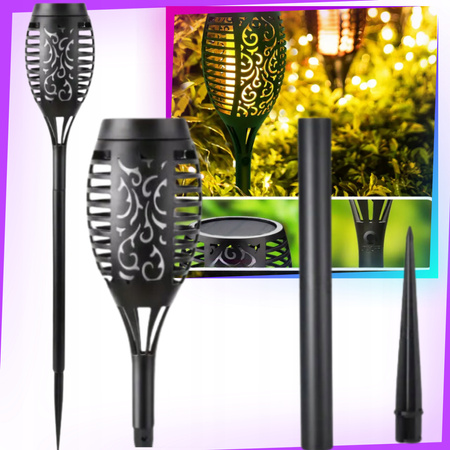 Lampa SOLARNA POCHODNIA LED Lampy Ogrodowe Solarne Ogrodu Wbijana Płomień
