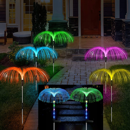 2x LAMPA SOLARNA OGRODOWA LED MEDUZA RGB WBIJANA DO OGRODU LAMPKI SOLARNE