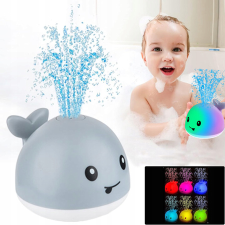 FONTANNA ZABAWKA DO KĄPIELI WODY TRYSKAJĄCY ŚWIECĄCY WIELORYB DLA DZIECI