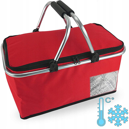 KOSZ PIKNIKOWY SKŁADANY TERMICZNY TURYSTYCZNY KOSZYK NA ZAKUPY IZOLACYJNY