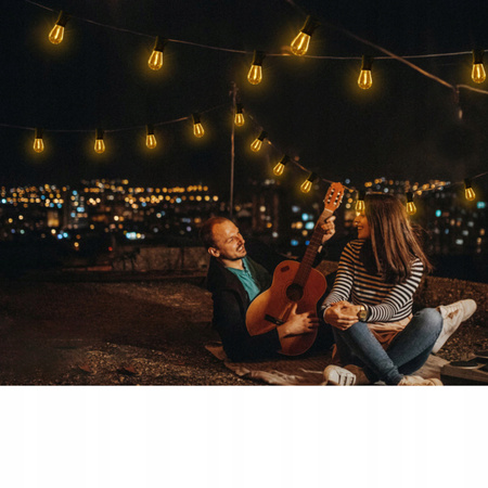 GIRLANDA OGRODOWA SOLARNA ŚWIETLNA 20LED DUŻE ŻARÓWKI KULKI LAMPA DO OGRODU