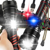 MOCNA Latarka LED Taktyczna Wojskowa SZPERACZ Wodoodporna AKU USB POWERBANK
