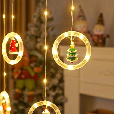 KURTYNA ŚWIETLNA LED GIRLANDA ŚWIĄTECZNA NA OKNO LAMPKI CHOINKOWE SOPLE