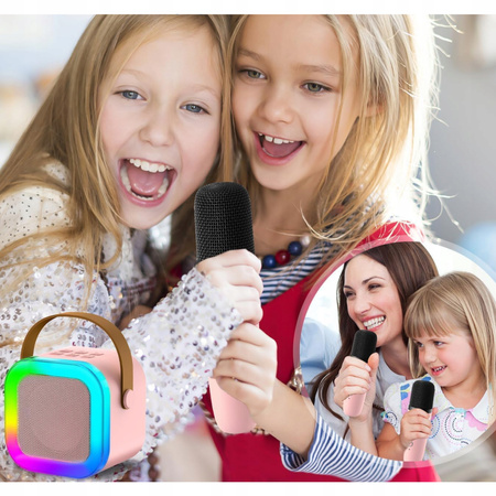 BEZPRZEWODOWY ZESTAW DO KARAOKE BLUETOOTH + GŁOŚNIK 2x MIKROFON DLA DZIECI