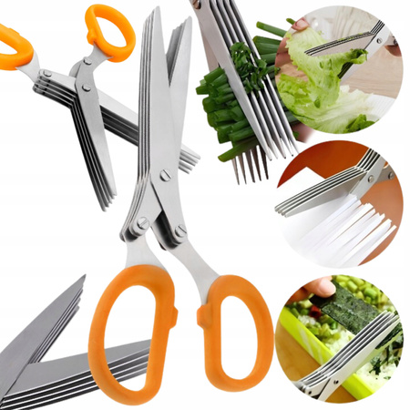 NOŻYCZKI DO ZIÓŁ Nożyce Kuchenne Krojenia Szczypiorku OSTRZY Wielofunkcyjne