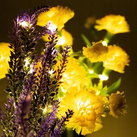 LAMPA OGRODOWA SOLARNA BUKIET KWIATÓW LED WBIJANA Z CZUJNIKIEM OZDOBA KWIAT