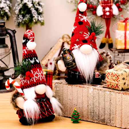 2x SKRZAT ŚWIĄTECZNY KRASNAL GNOM SIEDZĄCY MIKOŁAJ OZDOBA PREZENT NA ŚWIĘTA