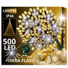 LAMPKI CHOINKOWE 500 LED ZEWNĘTRZNE STAŁE + FLASH IP44 ŚWIATEŁKA ŚWIĄTECZNE