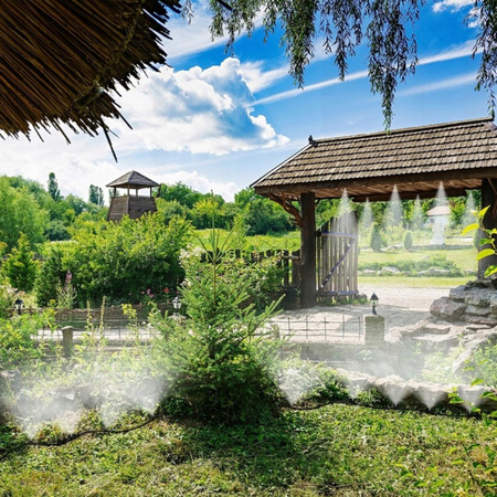 KURTYNA WODNA MGIEŁKA WĄŻ 25M ZRASZACZ OGRODOWY SYSTEM NAWADNIANIA DYSZE