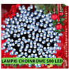 LAMPKI CHOINKOWE 500 LED ZEWNĘTRZNE WEWNĘTRZNE BIAŁE ZIMNE NA CHOINKĘ STAŁE