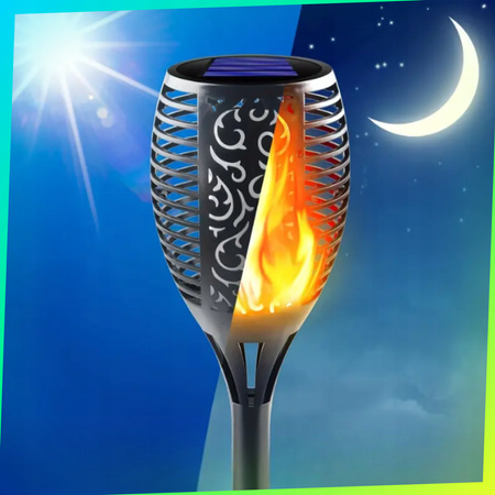 Lampa SOLARNA POCHODNIA LED Lampy Ogrodowe Solarne Ogrodu Wbijana Płomień