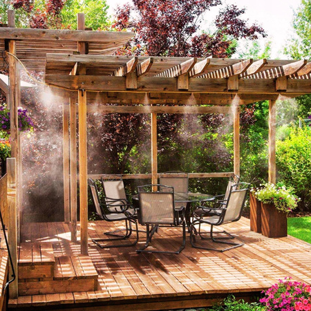 KURTYNA WODNA MGIEŁKA WĄŻ 20m ZRASZACZ OGRÓD KLIMA ZESTAW DO NAWADNIANIA