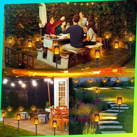 Lampa SOLARNA POCHODNIA LED Lampy Ogrodowe Solarne Ogrodu Wbijana Płomień