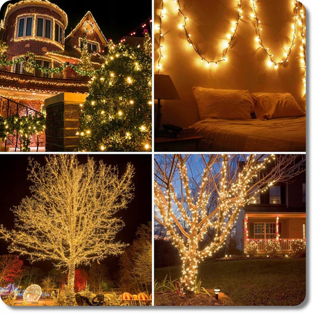 LAMPKI CHOINKOWE 300 LED ZEWNĘTRZNE STAŁE FLASH BIAŁE GRUBY KABEL KURTYNA
