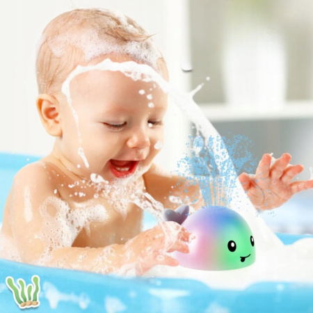 FONTANNA ZABAWKA DO KĄPIELI WODY TRYSKAJĄCY ŚWIECĄCY WIELORYB DLA DZIECI
