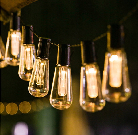 GIRLANDA OGRODOWA SOLARNA ŚWIETLNA 20LED DUŻE ŻARÓWKI KULKI LAMPA DO OGRODU