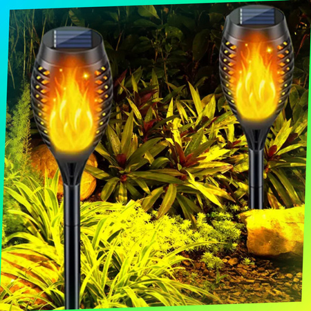 Lampa SOLARNA POCHODNIA LED Lampy Ogrodowe Solarne Ogrodu Wbijana Płomień
